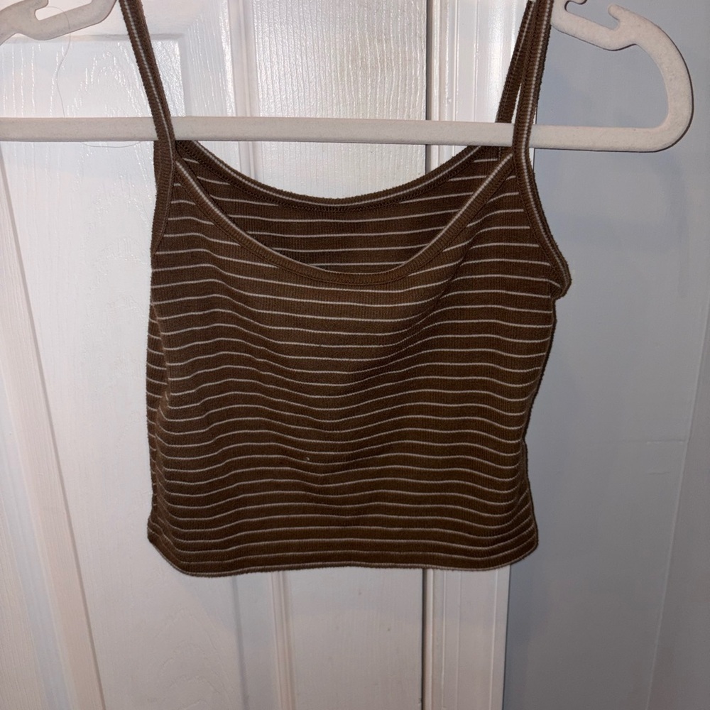 Chic Brown Striped Camisole Top